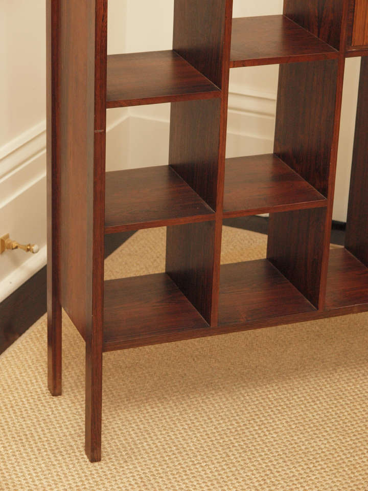 Rosewood Bookcase/Room Divider In Excellent Condition In New Orleans, LA
