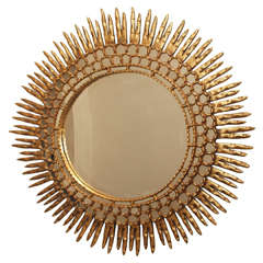 Large Gilt Sunburst Mirror