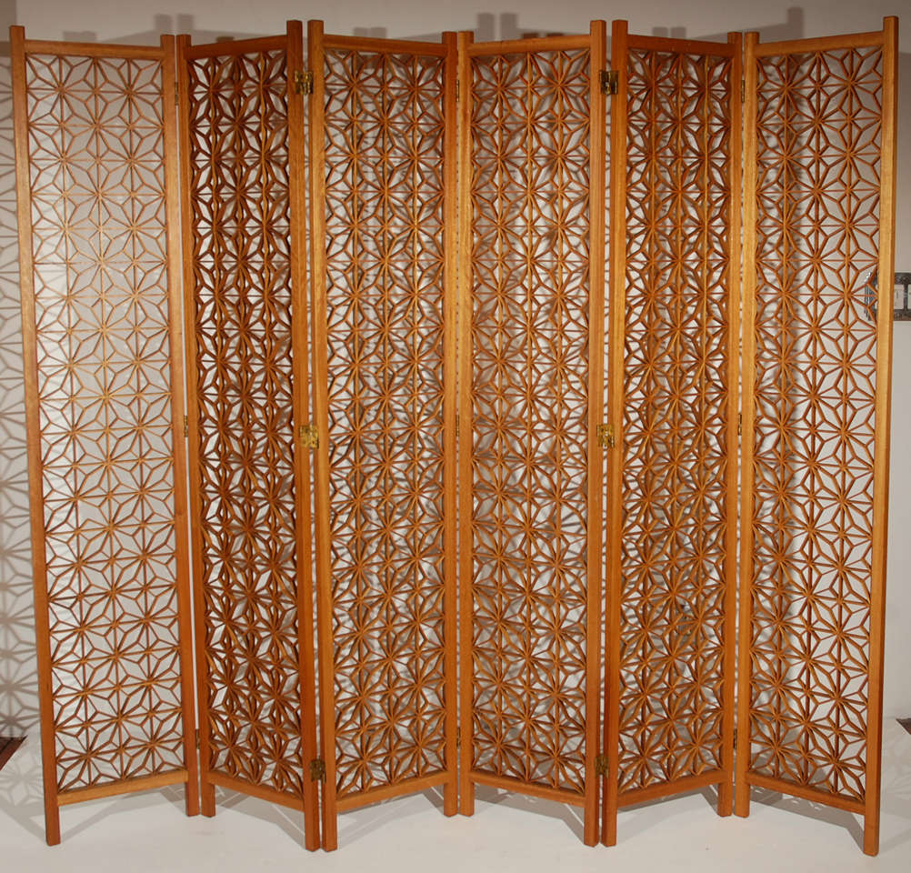 Six Panel Mid-Century Folding Screen