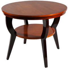 Deco Tiger Maple Side Table with Ebonized Legs