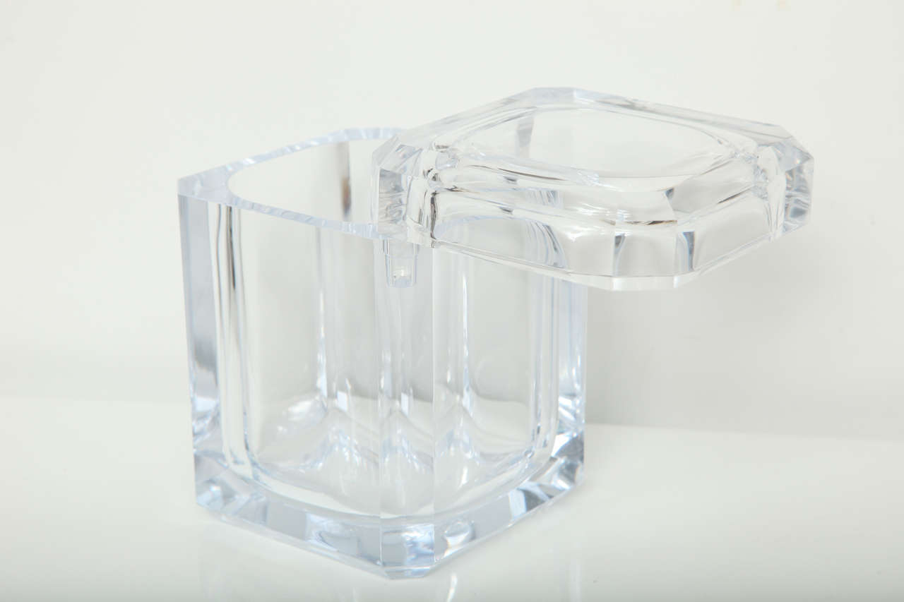 Lucite Ice Bucket with Swivel Top at 1stdibs