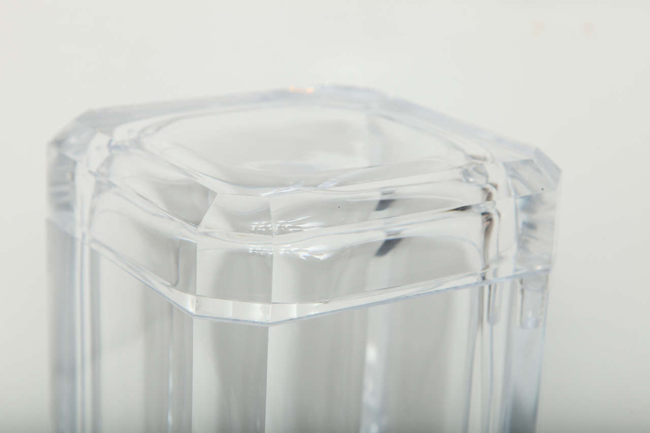 Lucite Ice Bucket with Swivel Top at 1stdibs