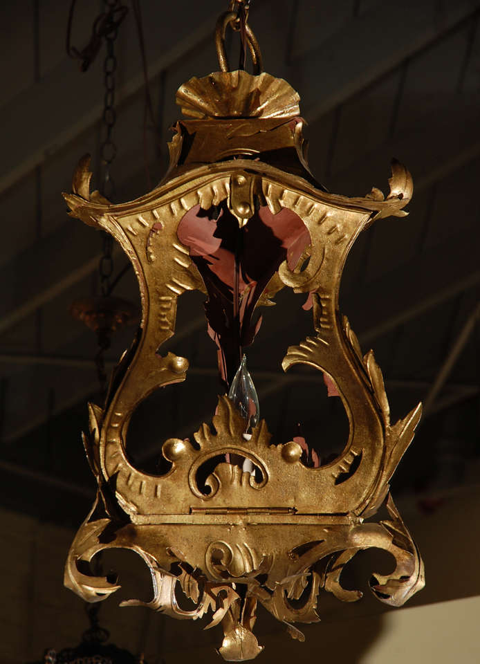 Venetian Style Tole Lantern Larger Pendant For Sale 1