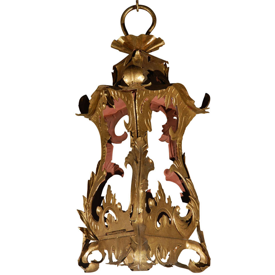 Venetian Style Tole Lantern Larger Pendant For Sale