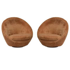 Pair Of Baughman Egg Chairs