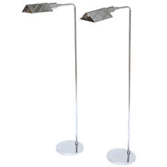 Pair of Chrome Pharmacy Lamps by Koch & Lowy