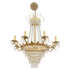 Antique 19th Century Bronze and Crystal Chandeliers