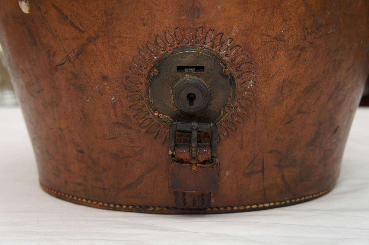 Edwardian Antique Leather Hat Box