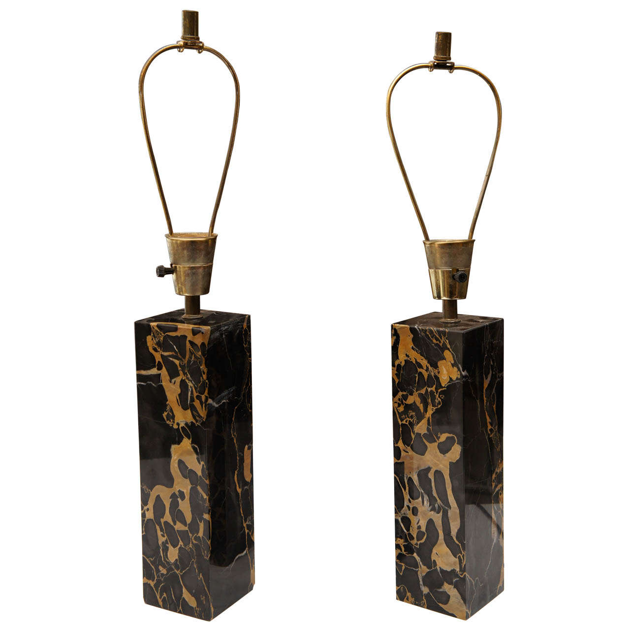 A Pair of Marble Based Table Lamps