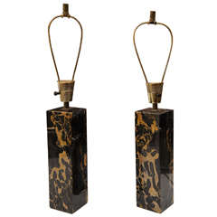 A Pair of Marble Based Table Lamps