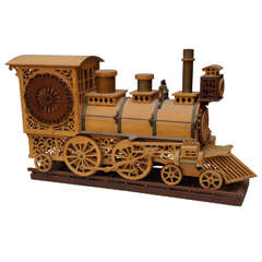 Hand Carved Folk Model Train