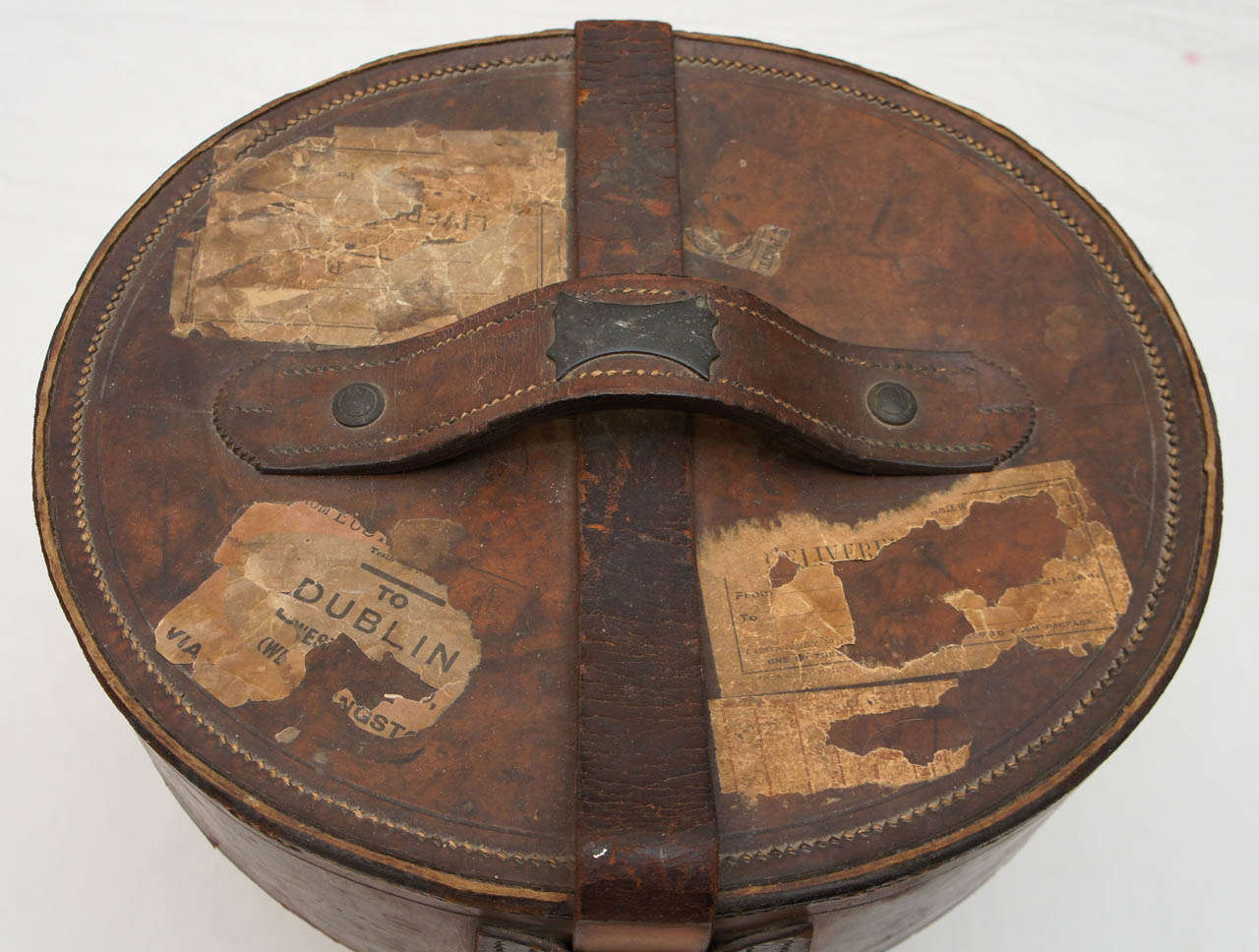 Antique Leather Hat Box at 1stDibs leather hat boxes, vintage leather