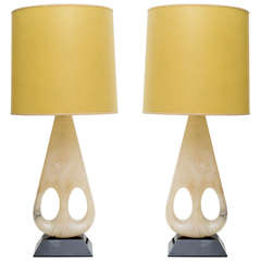 Pair of Mid Century Marble Lamps