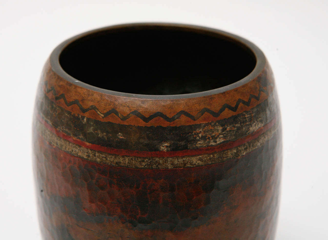 Art Deco Dinanderie Vase by Claudius Linossier