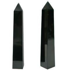 Pair of Cast Resin Obelisks