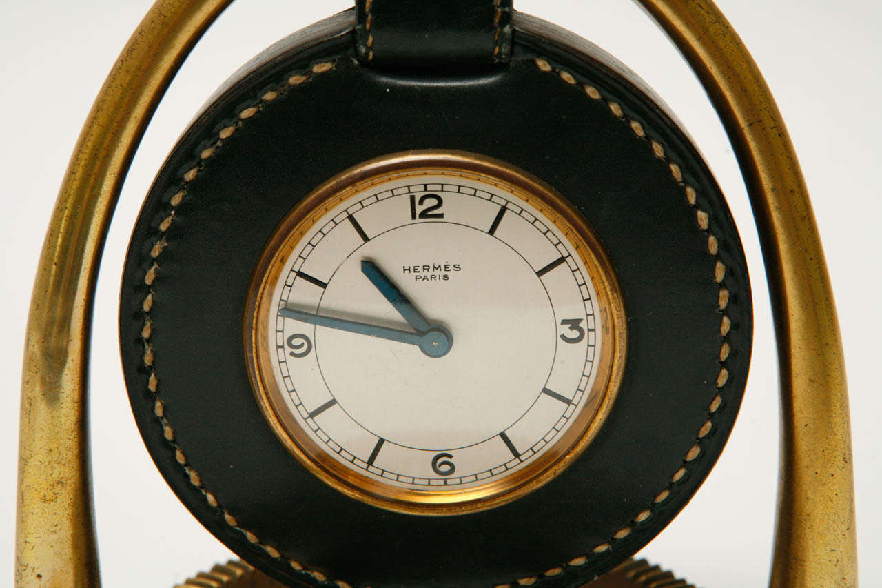 French Stirrup Clock by Paul Dupre Lafon for Hermès