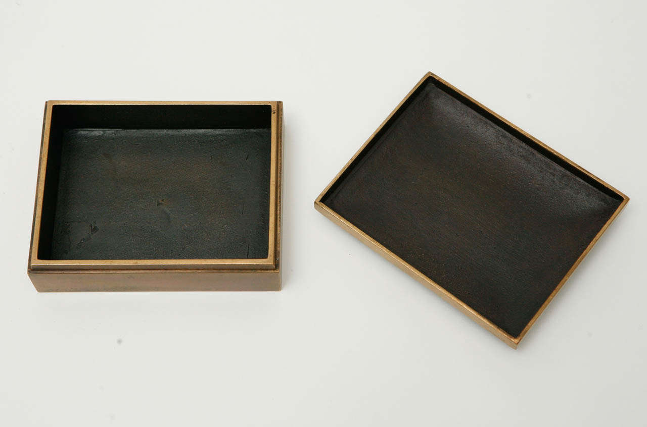 Enameled Bronze Table Lighter and Box by Del Campo 3