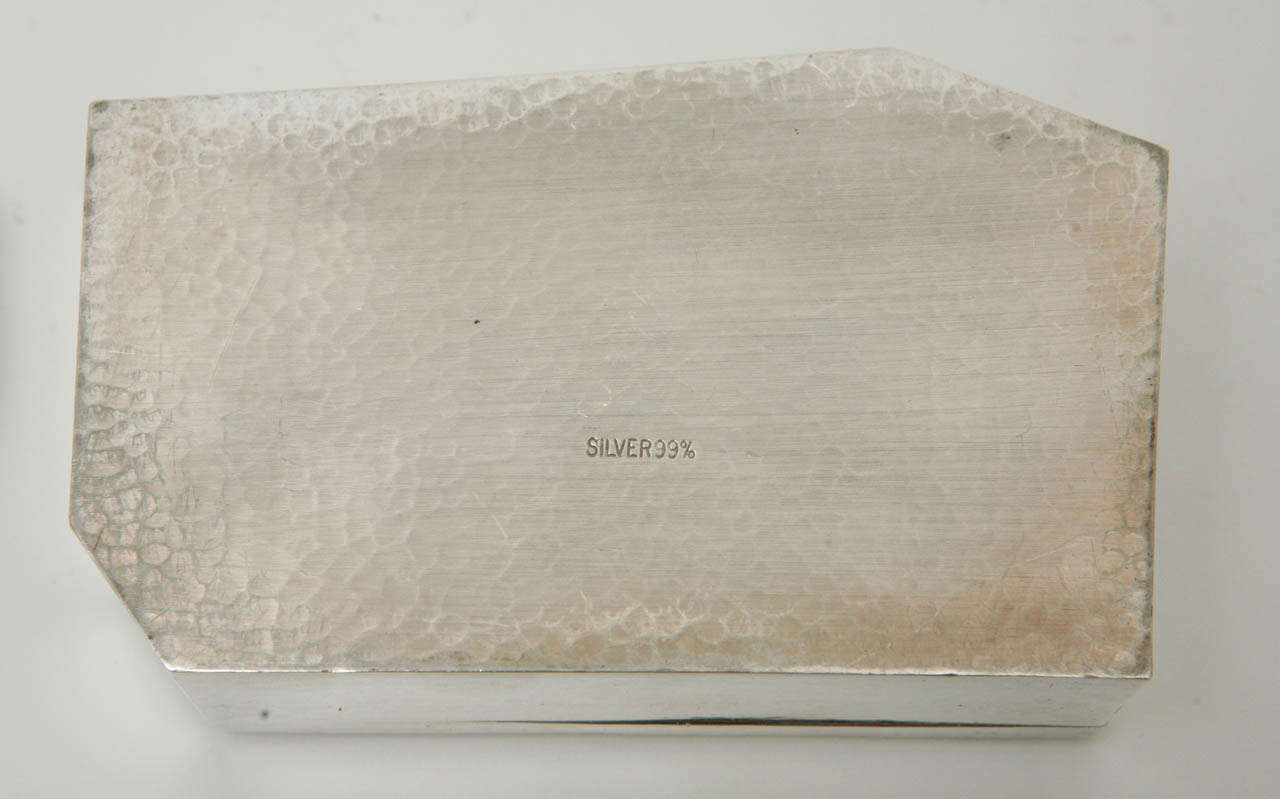 Modernistische Sterling Silber & Emaille Boxen 3