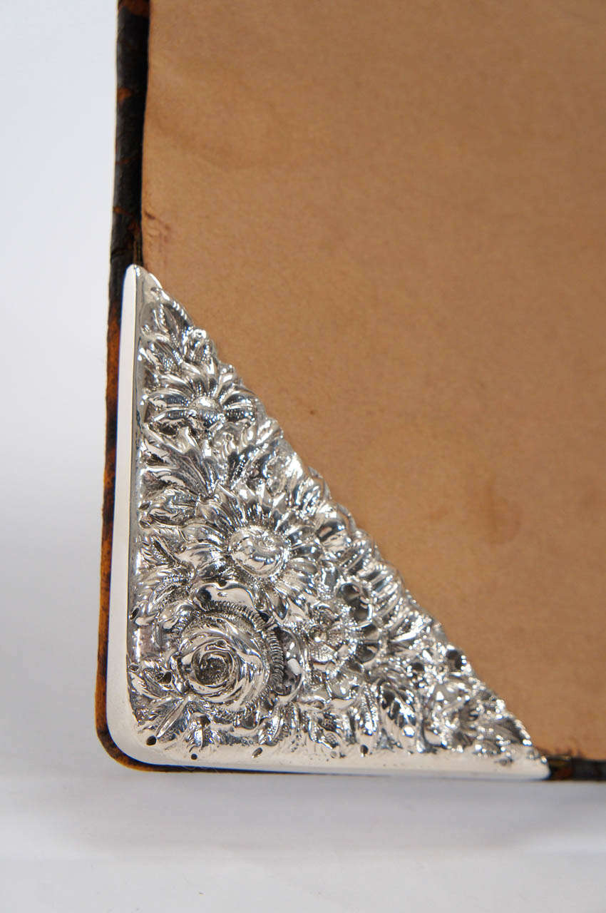 S. Kirk Sterling Silver Repousse Blotter Corners/Ends In Excellent Condition In Great Barrington, MA