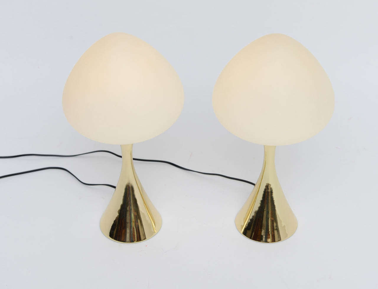 Pairs Laurel Lollipop Table Lamps in Nickel or Brass In Excellent Condition In Miami, FL
