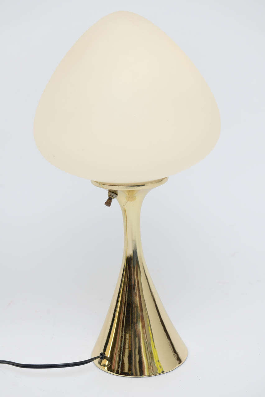 Glass Pairs Laurel Lollipop Table Lamps in Nickel or Brass