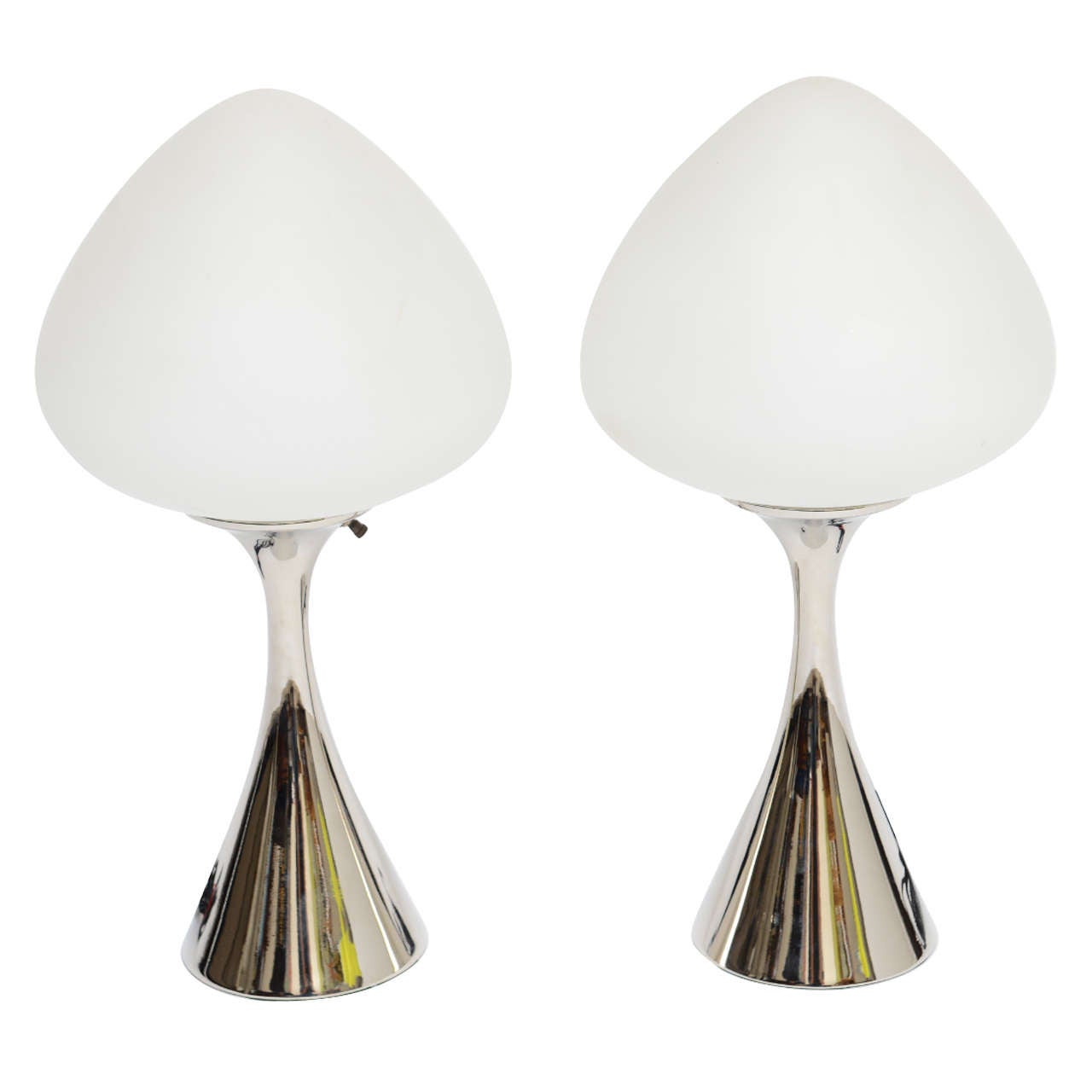 Pairs Laurel Lollipop Table Lamps in Nickel or Brass