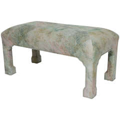 Thayer Coggin Sculpted Leg Tufted Upholstered Bench