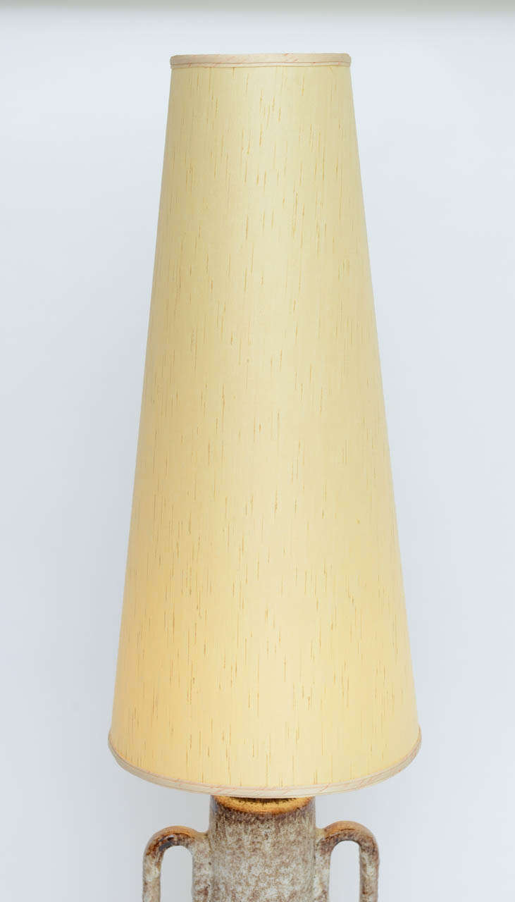 Monumental German Lava Glaze Pottery Table Floor Lamp 2