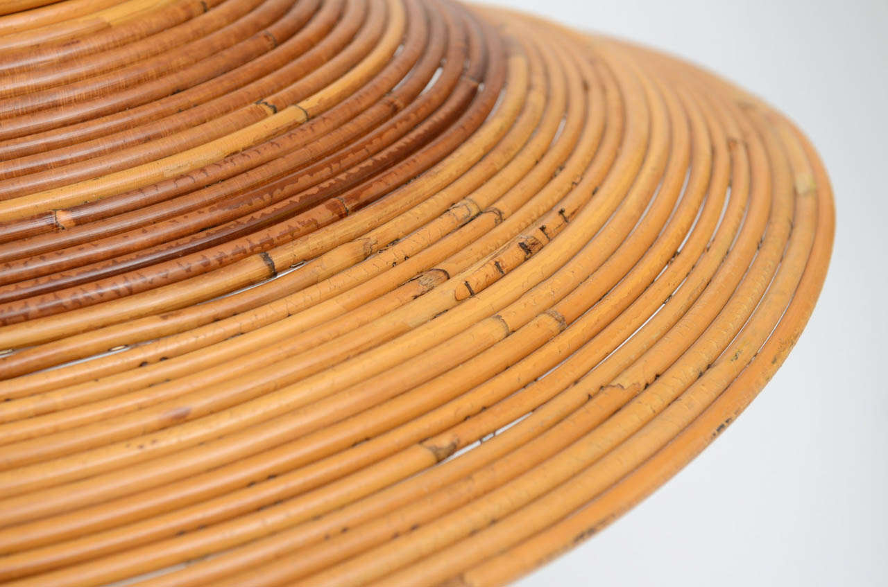 Großformatige Rattan Pendelleuchte - Flare Top (Moderne der Mitte des Jahrhunderts)