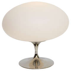 Laurel Satin Glass & Nickel Tulip Mushroom Table Lamp