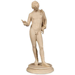 Antique Plaster Late 19th century Figure of Narcissus