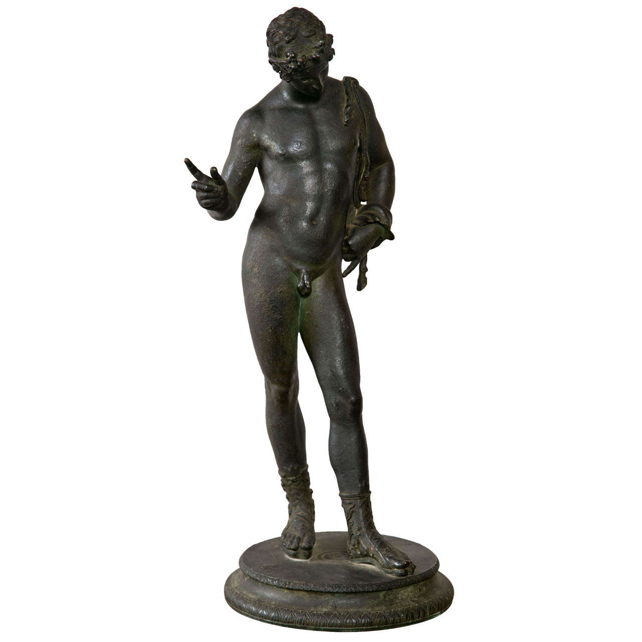 Standing Bronze Figure of Antinous, after the Antique