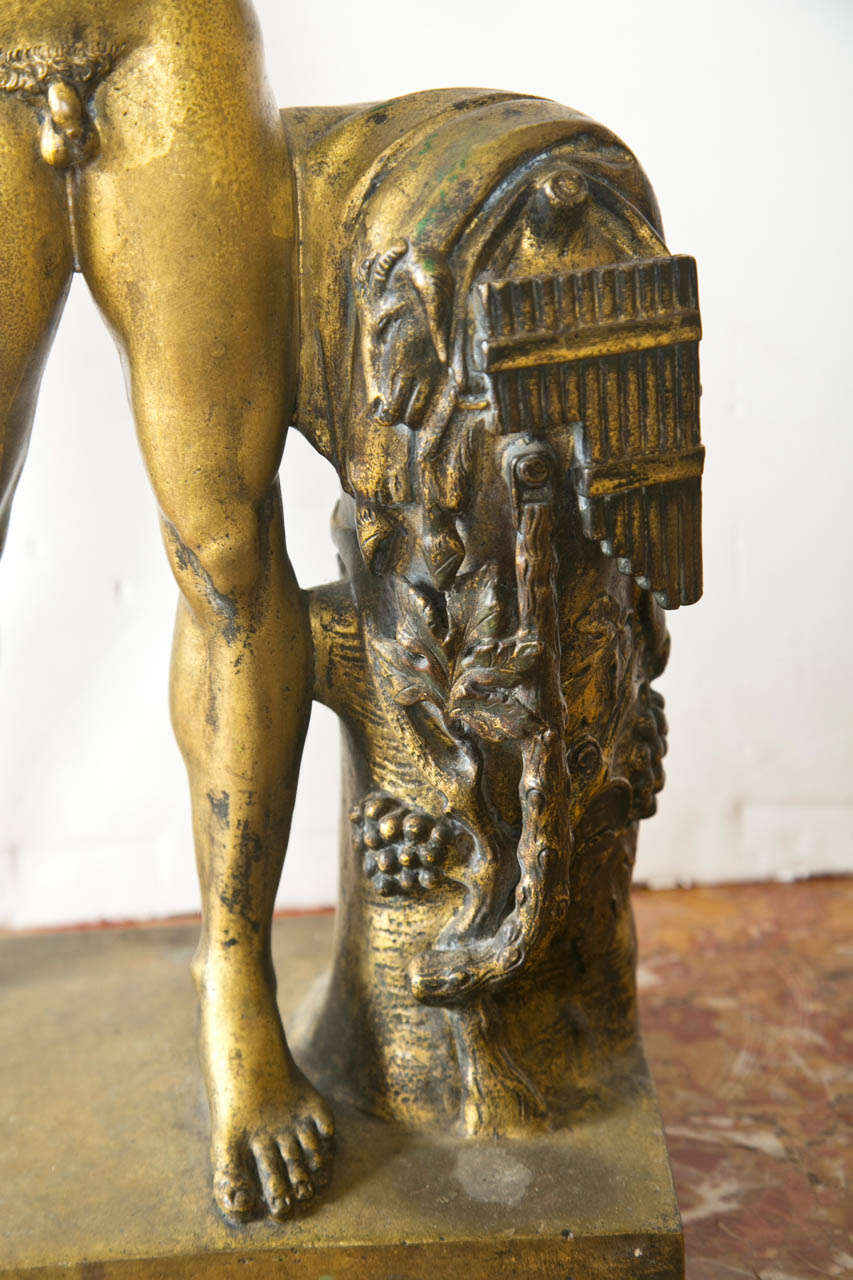 Classical Roman 19th Century Italian Bronze  Figure of Bacchus and  Putto