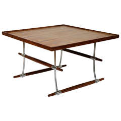 Palisander and Chromed Metal Coffee Table by Jens Quistgaard 1
