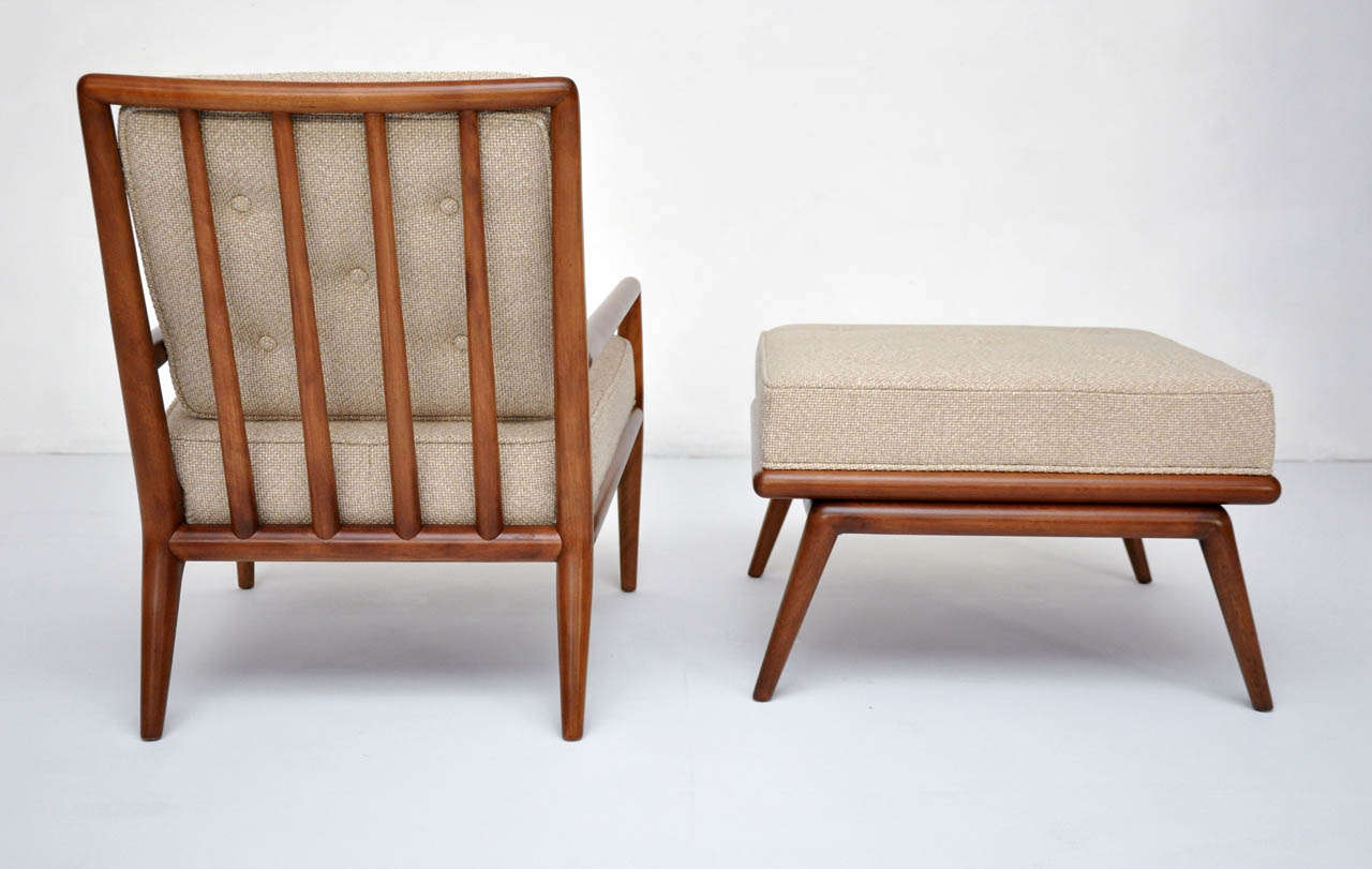 T.H. Robsjohn Gibbings Lounge Chair with Ottoman 3