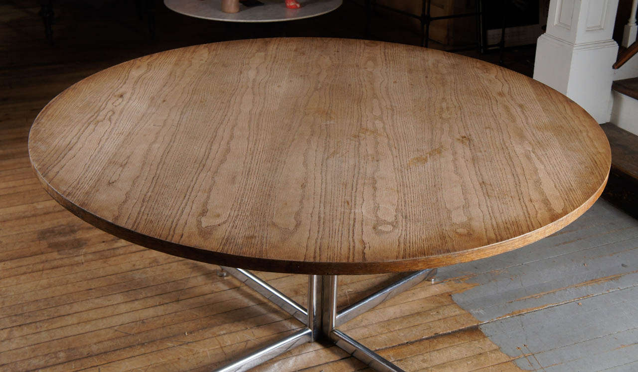Mid-Century Modern Sunbleached Oak Dining Table
