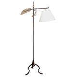 Iron Floor Lamp (for down shade) with Handsome Feather