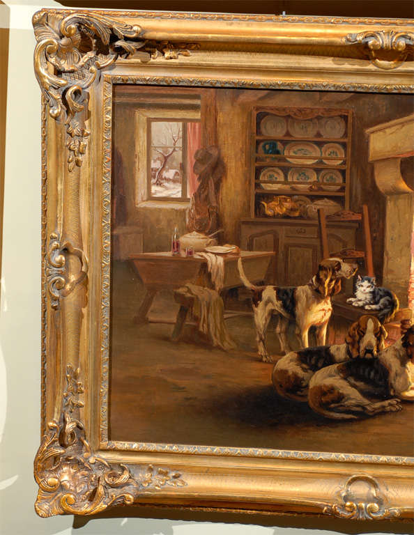 oil painting fireplace