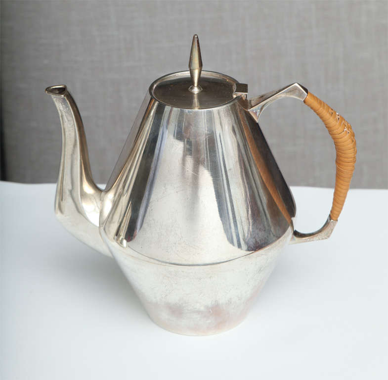American A Gio Ponti Diamond, Sterling Silver Coffee Set, Reed and Barton