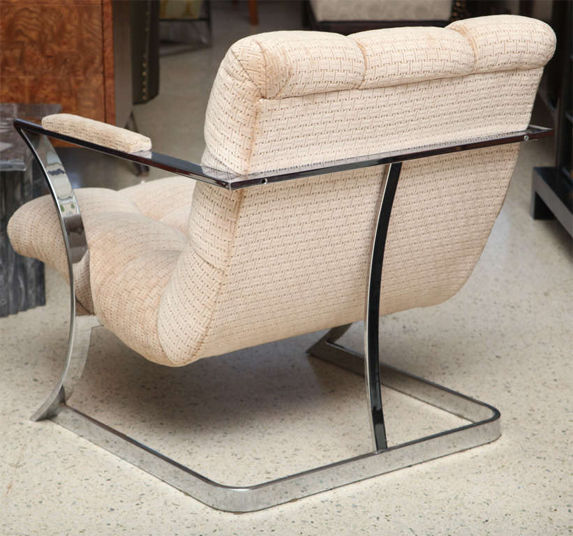 American Milo Baughman Style Arm Chair For Sale