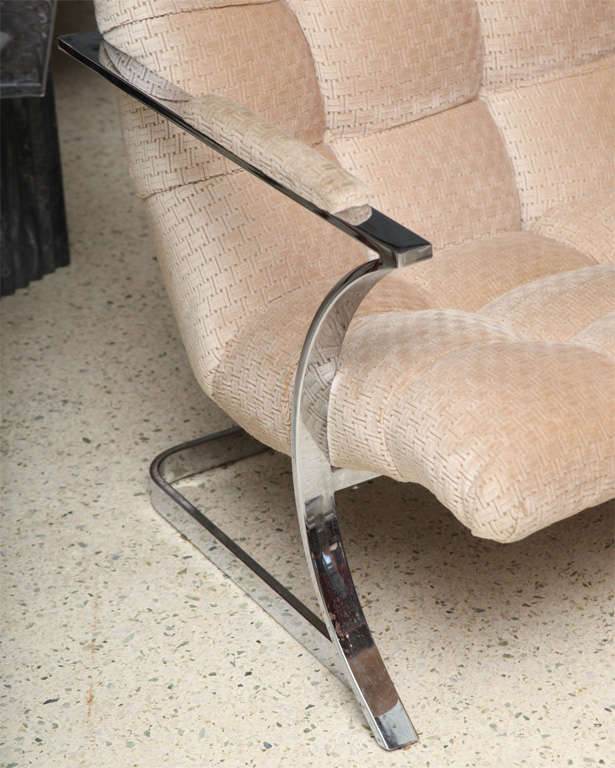 Milo Baughman Style Arm Chair For Sale 1