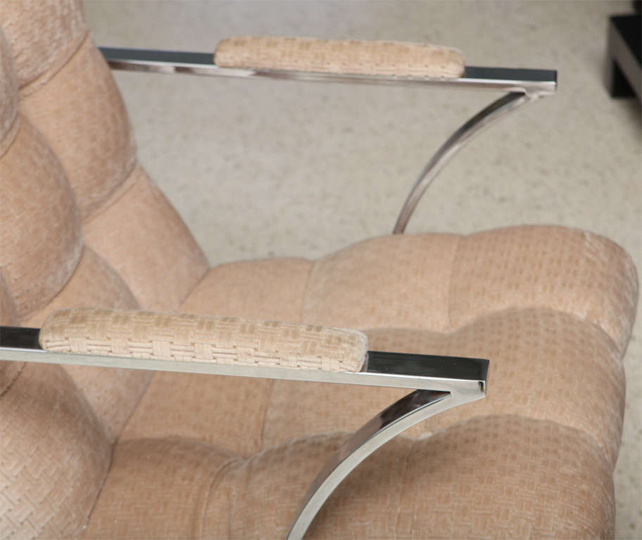 Milo Baughman Style Arm Chair For Sale 3