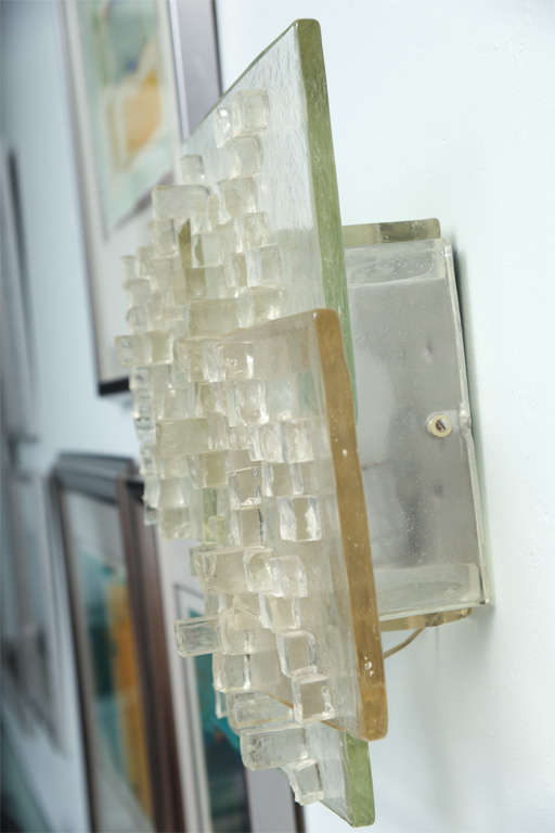 Italian Modern Glass Wall Light, Angelo Brotto For Sale 2