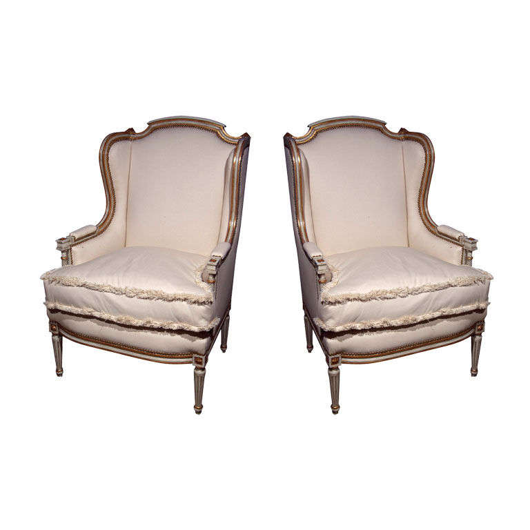 Pair of Maison Jansen Wing Chairs
