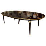 Maison Jansen Ebonized 3 Leaf Dining Table