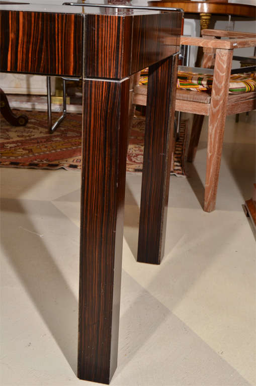 Incredible Art Deco Style Writing Table in Macassar Ebony In Good Condition For Sale In Dallas, TX
