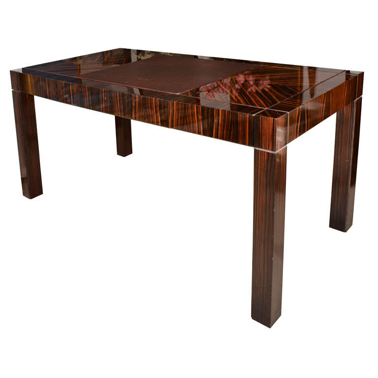 Incredible Art Deco Style Writing Table in Macassar Ebony For Sale