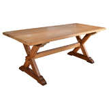Continental X-Base Oak Trestle Table