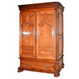 Provincial Louis XV Carved Fruitwood Armoire