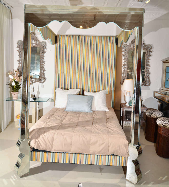 mirrored four poster bed